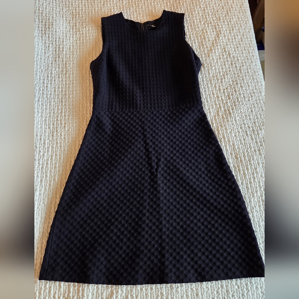 Theory Textured Black Mini Dress